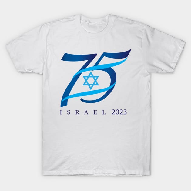 Happy Israel Independence Day Blue Star of David 75th Anniversary celebration Event 2023 Yom Ha'Atzmaut T-Shirt by sofiartmedia